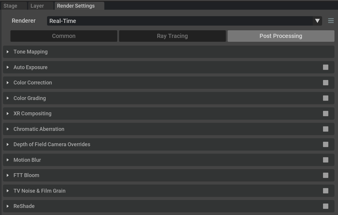 RTX Post Settings