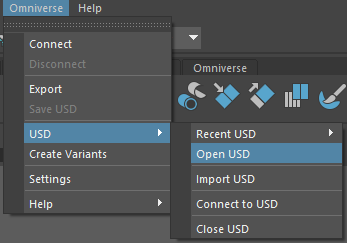 Omniverse USD Menu