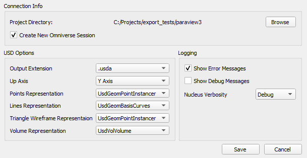 Omniverse Connector View Settings