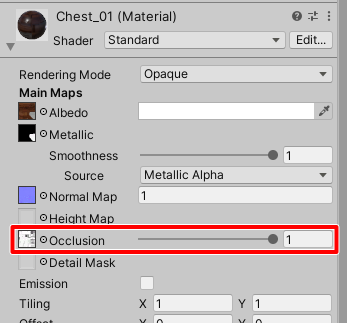 Occlusion Map parameter.