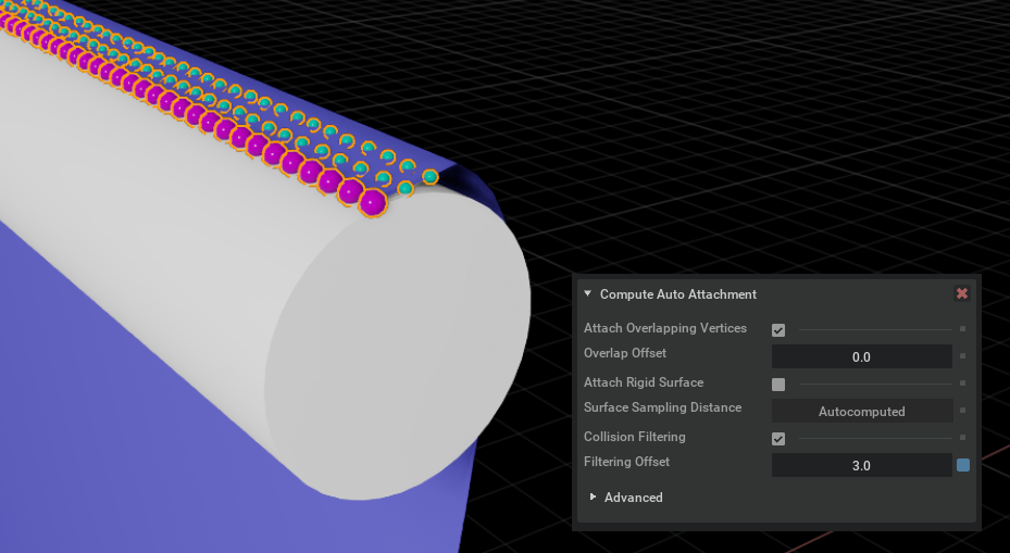 Controls to configure automatic generation of attachment points and filtering.