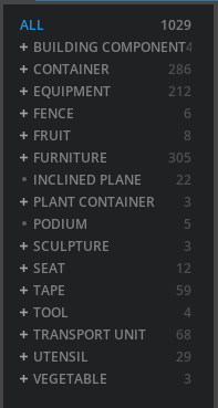 The SimReady Explorer Category Tree Panel