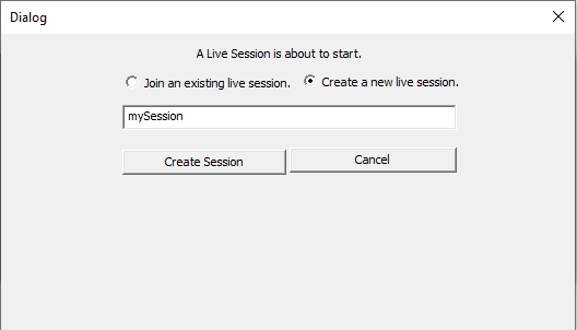 Create live sync session