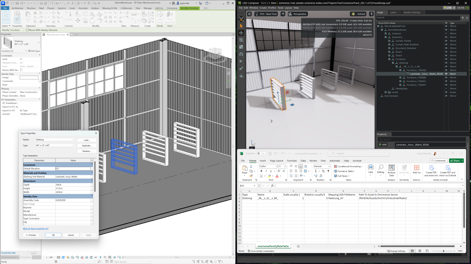 Revit asset swap workflow