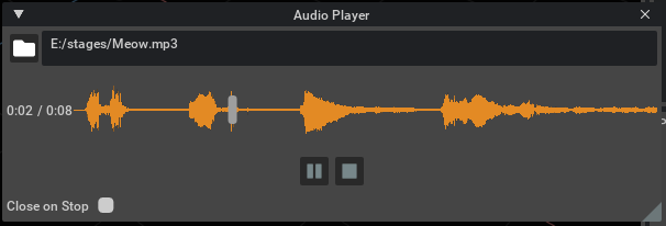 Audio Player Window.